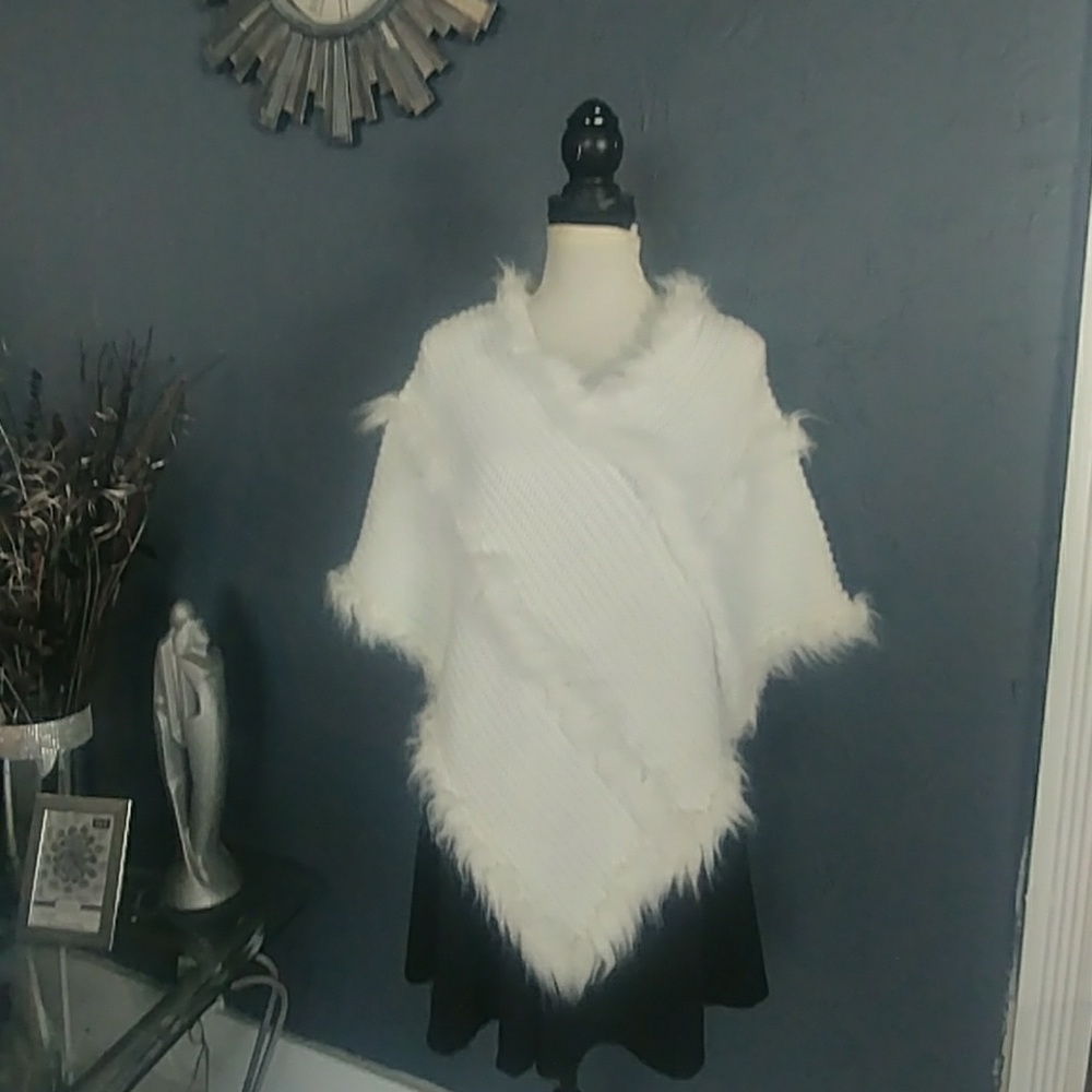 White Pancho Sweater
